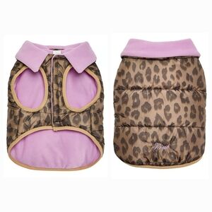 NEW! Victoria's Secret XL Leopard Print Dog Vest with Pink Lining